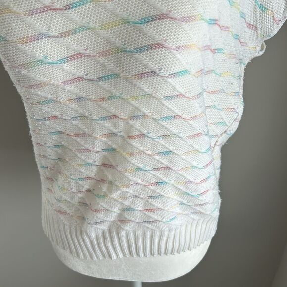Vintage 70s 80s Brunny Rainbow Shortsleeve Crewneck Sweater - Picture 5 of 12